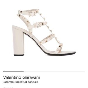 Valentino Garavani Cream Rockstud Sandals